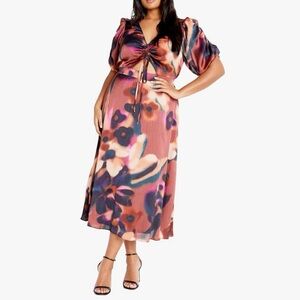 City Chic Multicolor Cammy Floral Midi Dress